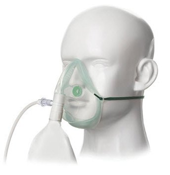 Intersurgical NonRebreather Oxygen Mask Sentri™ Intersurgical EcoLite™ Elongated Style Adult One Size Fits Most Adjustable Head Strap