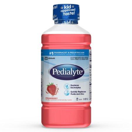 Abbott Nutrition Pediatric Oral Electrolyte Solution Pedialyte® Strawberry Flavor 1 Liter Bottle Ready to Use