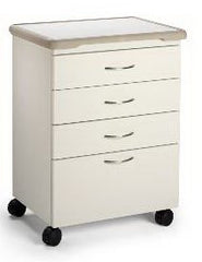 Midmark Mobile Treatment Cabinet 18 X 27 X 33 Inch Frost 4 Inch 3 Drawers, 8 Inch One Drawer