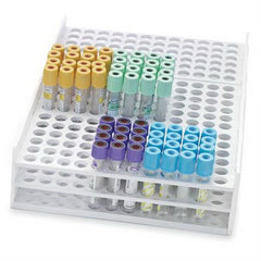 Market Lab Inc Test Tube Rack 216 Place 11 to 13 mm Tube Size White 3-1/8 X 9 X 13-1/4 Inch