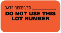 United Ad Label Pre-Printed / Write On Label UAL™ Communication Fill In Red Paper DATE RECEIVED__________DO NOT USE THIS LOT NUMBER Quality Control Label 7/8 X 1-5/8 Inch - M-1015708-3897 - Roll of 560