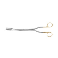 Medgyn Products Obstetrical Forceps MedGyn Sopher 13 Inch Length Surgical Grade Stainless Steel NonSterile Ratchet Lock Finger Ring Handle Slightly Curved Serrated Fenestrated Oval Jaws - M-1015779-4309 - Each