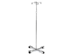 Hausmann Industries IV Pole 4-Hook 4 Legs Anti-Tip, Heavy Steel Base, 2 Inch Diameter Twin-Wheel, Nylon Casters - M-1016121-2581 - Each