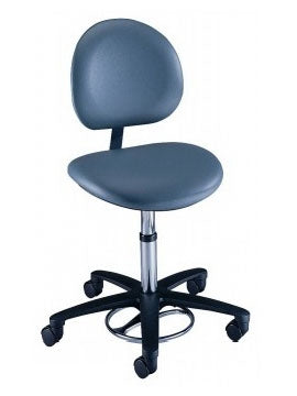 The Brewer Company Surgeon Stool Millennium Series Contoured Backrest Pneumatic Height Adjustment 5 Casters Black