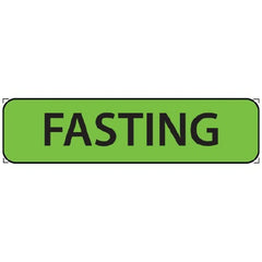 Precision Dynamics Pre-Printed Label MedVision® Auxiliary Label Green Paper FASTING Black Safety and Instructional 5/16 X 1-1/4 Inch - M-1016249-1964 - Roll of 1