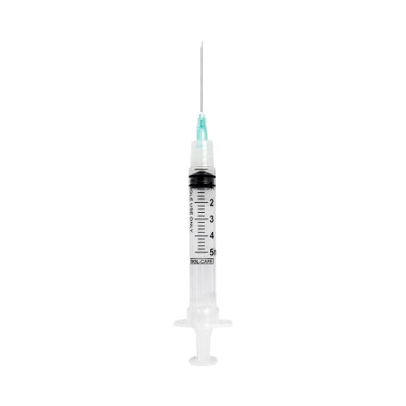 Sol-Millennium Medical Syringe with Hypodermic Needle Sol-Care™ 5 mL 21 Gauge 1/2 Inch Detachable Needle Retractable Needle