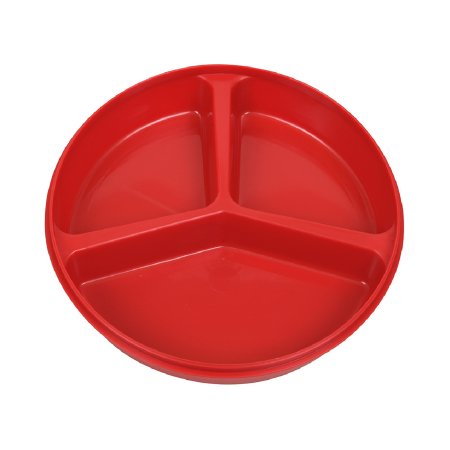 Maddak Partitioned Scoop Dish Maddak Red Reusable 2 X 12 X 12-3/4 Inch