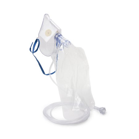 NonRebreather Oxygen Mask McKesson Elongated Style Adult One Size Fits Most Adjustable Head Strap / Nose Clip