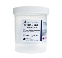 Azer Scientific Prefilled Formalin Container Polypropylene 240 mL Fill in 480 mL (16 oz.) Screw Cap Warning Label NonSterile