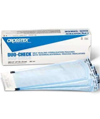 SPS Medical Supply Sterilization Pouch Duo-Check® Ethylene Oxide (EO) Gas / Steam 4 X 8 Inch Heat Seal Paper