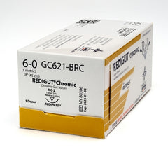 Suture with Needle Reli® Absorbable Uncoated Undyed Suture Chromic Gut Size 6 - 0 18 Inch Suture 1-Needle 13 mm Length 3/8 Circle Reverse Cutting Needle with Precision Point