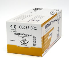 Myco Medical Supplies Suture with Needle Reli® Absorbable Uncoated Undyed Suture Chromic Gut Size 4 - 0 27 Inch Suture 1-Needle 19 mm Length 3/8 Circle Reverse Cutting Needle