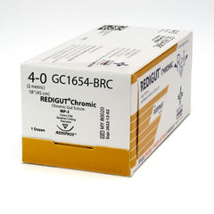 Myco Medical Supplies Suture with Needle Reli® Absorbable Uncoated Undyed Suture Chromic Gut Size 4 - 0 18 Inch Suture 1-Needle 13 mm Length 3/8 Circle Reverse Cutting Needle with Precision Point