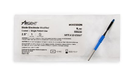 Electrosurgical Electrode McKesson Argent™ 2-1/2 Inch Coated Stainless Steel Modified Blade Tip Disposable Sterile - M-1018835-2772 - Box of 12