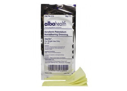 Dukal Impregnated Dressing Albahealth® Xeroform™ 5 X 9 Inch Gauze Bismuth Tribromophenate / Petrolatum Sterile