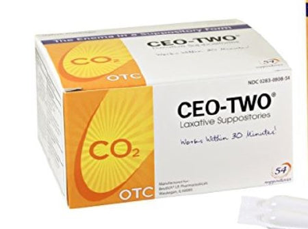Beutlich Laxative CEO-TWO® Suppository 54 per Box 0.9 Gram - 0.6 Gram Strength Potassium Bitartrate / Sodium Bicarbonate