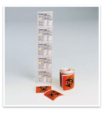 HPTC Inc Pre-Printed Label Warning Label Orange Vinyl Biohazard / Symbol Black Biohazard 4 X 4 Inch - M-1019793-1453 - Box of 25