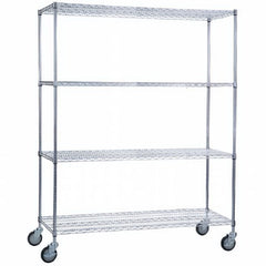 R & B Wire Products Linen Cart 4 Shelves 500 lbs. Weight Capacity Chrome Plated 5 Inch Casters, 2 Locking - M-1020661-2740 - Each