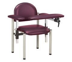 Clinton Industries Blood Drawing Chair SC Series Padded Straight Flip Up Arm Burgundy