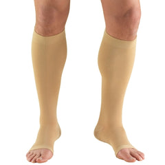 TruForm Compression Stocking Truform® Knee High 2X-Large Beige Open Toe