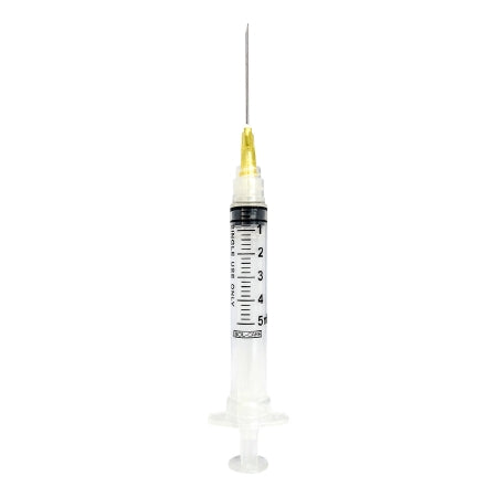 Sol-Millennium Medical Syringe with Hypodermic Needle Sol-Care™ 5 mL 20 Gauge 1-1/2 Inch Detachable Needle Retractable Needle