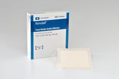 Cardinal Silicone Foam Dressing Kendall™ Border Foam Gentle Adhesion 7-1/2 X 7-1/2 Inch Square Silicone Adhesive with Border Sterile