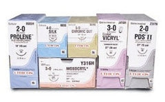 Suture with Needle Coated Vicryl Absorbable Coated Violet Suture Braided Polyglactin 910 Size 5 - 0 18 Inch Suture 1-Needle 13 mm Length 3/8 Circle Reverse Cutting Needle