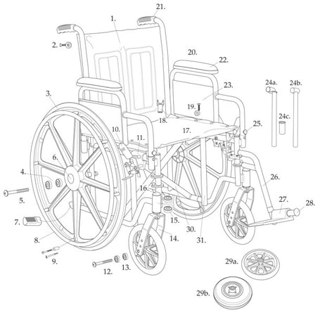 Drive Medical Back Wheel For Wheelchair - M-694021-4433 - Each