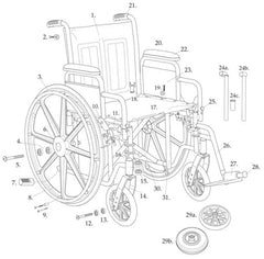 Drive Medical Back Wheel For Wheelchair - M-694021-4433 - Each