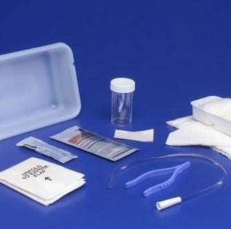 Cardinal Intermittent Catheter Tray Curity™ Open System / Urethral 14 Fr. Without Balloon Red Rubber