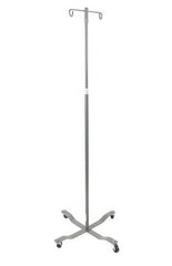 Drive Medical IV Stand 2-Hooks 4-Leg Chrome Plated Steel with Weights - M-1025955-2929 - Case of 1