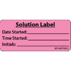 Precision Dynamics Pre-Printed Label MedVision® Laboratory Use Pink Paper Solution Label/Date Started/Time Started/Initials Black Lab / Specimen 1 X 2-1/4 Inch - M-1025965-4718 - Roll of 1