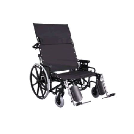 Graham-Field Bariatric Reclining Wheelchair Regency XL 2000 Heavy Duty Full Length Arm Removable Arm Style Swing-Away Elevating Legrest Black Upholstery 26 Inch Seat Width 700 lbs. Weight Capacity