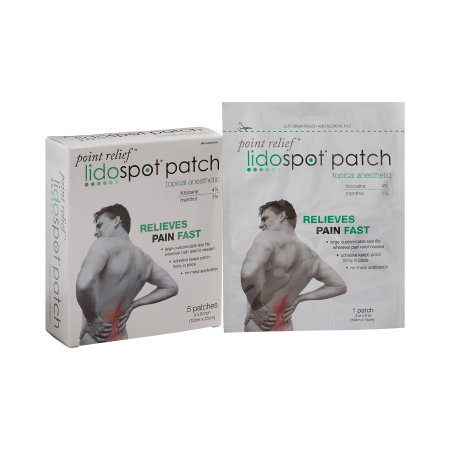Fabrication Enterprises Topical Pain Relief LidoSpot™ 4% - 1% Strength Lidocaine / Menthol Patch 5 per Box