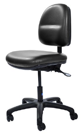 Pedigo Products Task Chair Ergo Series Adjustable Backrest, Contoured Pneumatic Height Adjustment Easy Rolling 2 Inch Dual Wheel Casters Reven Black - M-1027154-1037 - Each