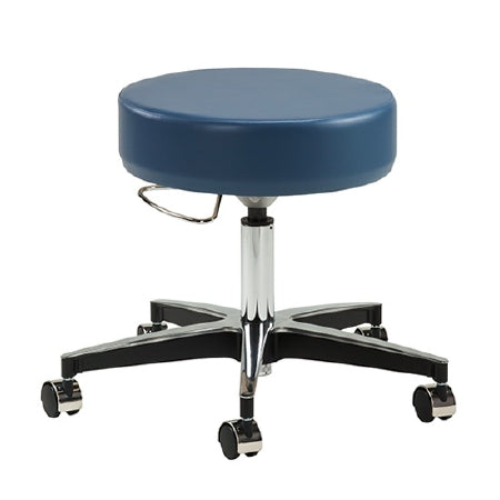 Clinton Industries Exam Stool Premier Series Backless Pneumatic Height Adjustment 5 Casters Wedgewood