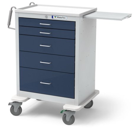 Waterloo Industries Anesthesia Cart Steel 24.5 X 29 X 43.5 Inch Violet 16.5 X 22 Inch, Drawer Height: Inch Two 3 Inch Drawer, Two 6 Inch Drawer, One 9 Inch Drawer