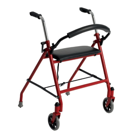 Drive Medical Dual Release Folding Walker with Wheels and Seat Adjustable Height drive™ Aluminum Frame 300 lbs. Weight Capacity 29 to 38 Inch Height