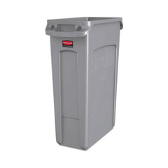 RJ Schinner Co Trash Can Rubbermaid® Slim Jim® 23 gal. Rectangular Gray LLDPE Open Top - M-1027612-1559 - Case of 4