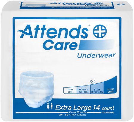 Attends Healthcare Products Unisex Adult Absorbent Underwear Attends® Care Pull On with Tear Away Seams X-Large Disposable Moderate Absorbency - M-1028713-3119 - Bag of 25