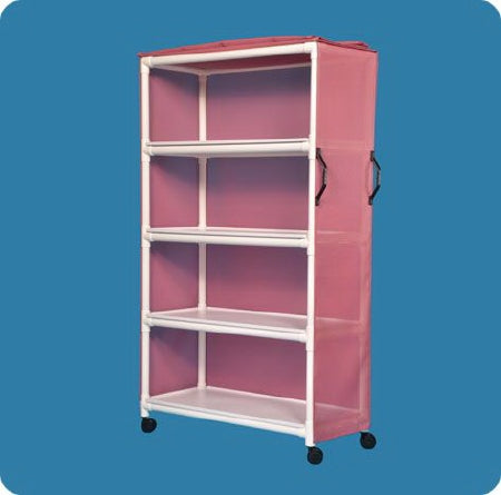 IPU Linen Cart with Cover Standard Line 4 Shelves PVC 3 Inch Twin Casters - M-1028789-4246 - Each