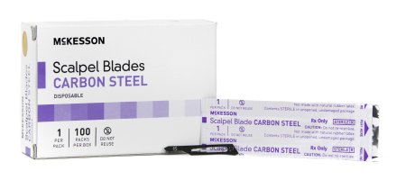 Surgical Blade McKesson Brand Carbon Steel No. 15 Sterile Disposable Individually Wrapped - M-1029072-1355 - Case of 1000