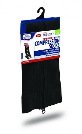 Jobar International Zippered Compression Stocking Knee High Large Black Open Toe - M-1186033-3617 | Each