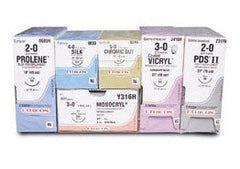 Suture with Needle Coated Vicryl Absorbable Coated Violet Suture Braided Polyglactin 910 Size 3 - 0 27 Inch Suture 1-Needle 26 mm Length 1/2 Circle Taper Point Needle