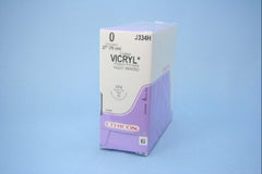 Suture with Needle Coated Vicryl Absorbable Coated Violet Suture Braided Polyglactin 910 Size 0 27 Inch Suture 1-Needle 26 mm Length 1/2 Circle Taper Point Needle
