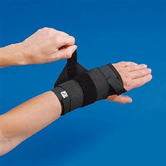 Patterson Medical Supply Wrist Support with Tension Strap Rolyan® Elastic / Foam Left Hand Black Medium