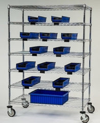 Lakeside Manufacturing Catheter Procedure Cart 24 X 48 X 78 Inch Blue Bin