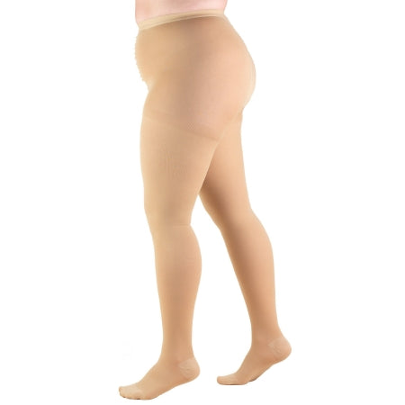 TruForm Compression Pantyhose Truform®Plus Size Waist High X-Tall Beige Closed Toe