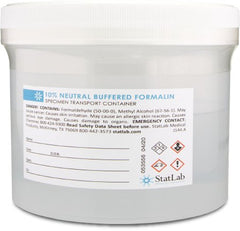 StatLab Medical Products Prefilled Formalin Container Polypropylene 500 mL Fill in 1,000 mL (32 oz.) Screw Cap Warning Label / Patient Information NonSterile