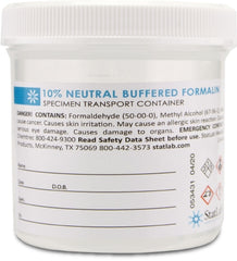 StatLab Medical Products Prefilled Formalin Container Polypropylene 90 mL Fill in 180 mL (6 oz.) Screw Cap Warning Label / Patient Information NonSterile